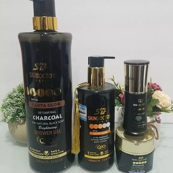 4in1 Skin DOCTOR PARIS Gluta Glow Shower Gel +Lotion + Cream +Serum